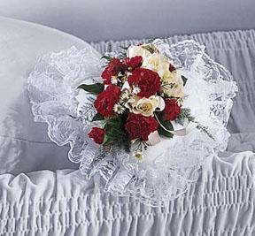 (image for) HEART FELT CASKET PILLOW.